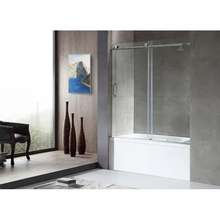 Anzzi Don 60" x 62" Frameless Sliding Tub Door in Polished Chrome SD-AZ17-01CH